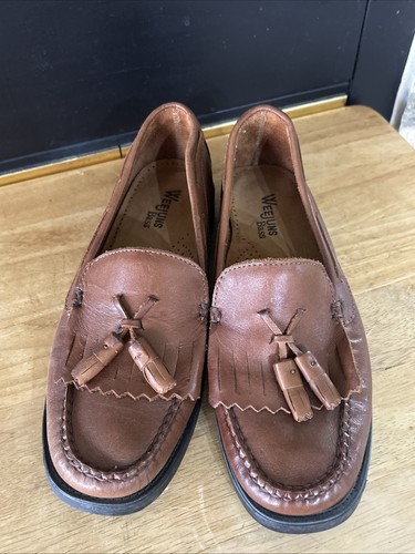 Bass Weejuns MARIETTA II Women Size 7W Brown  Tassel & Kiltie Leather Loafers