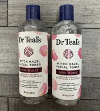 Dr Teal’s Witch Hazel Facial Toner, Rose Water 16 fl. oz. (2-Pack)