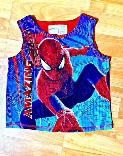 Marvel Vintage 2014 Amazing Spiderman 2 Piece Sleeveless Shorts Outfit Sz 4/5 - Picture 3 of 7
