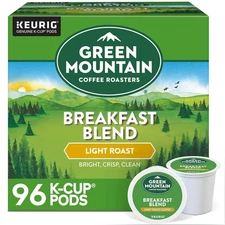 Green Mountain Coffee Breakfast Blend, Keurig K-Cup Pod, Light Roast, 96 Count