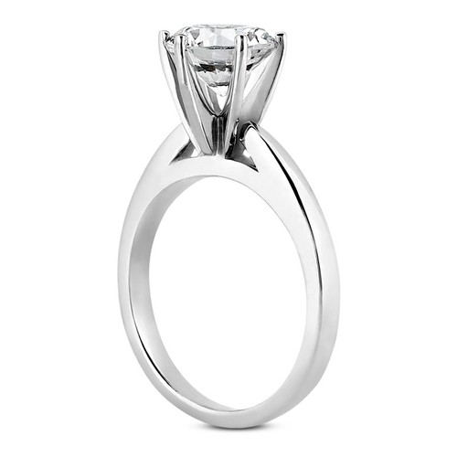 0.5CT Lab-Created Diamond E/VVS1 Round Cut 14K Gold Prong Classic Solitaire Ring - Picture 5 of 8