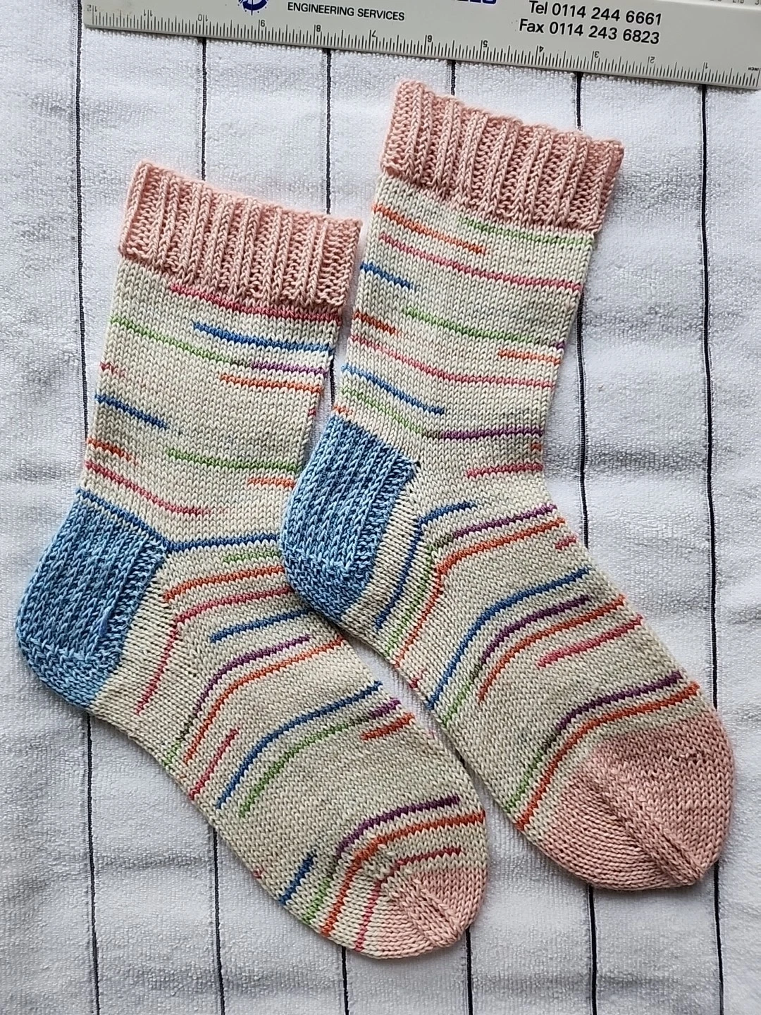 Hand Knitted Wool Socks Size 4-6 #67
