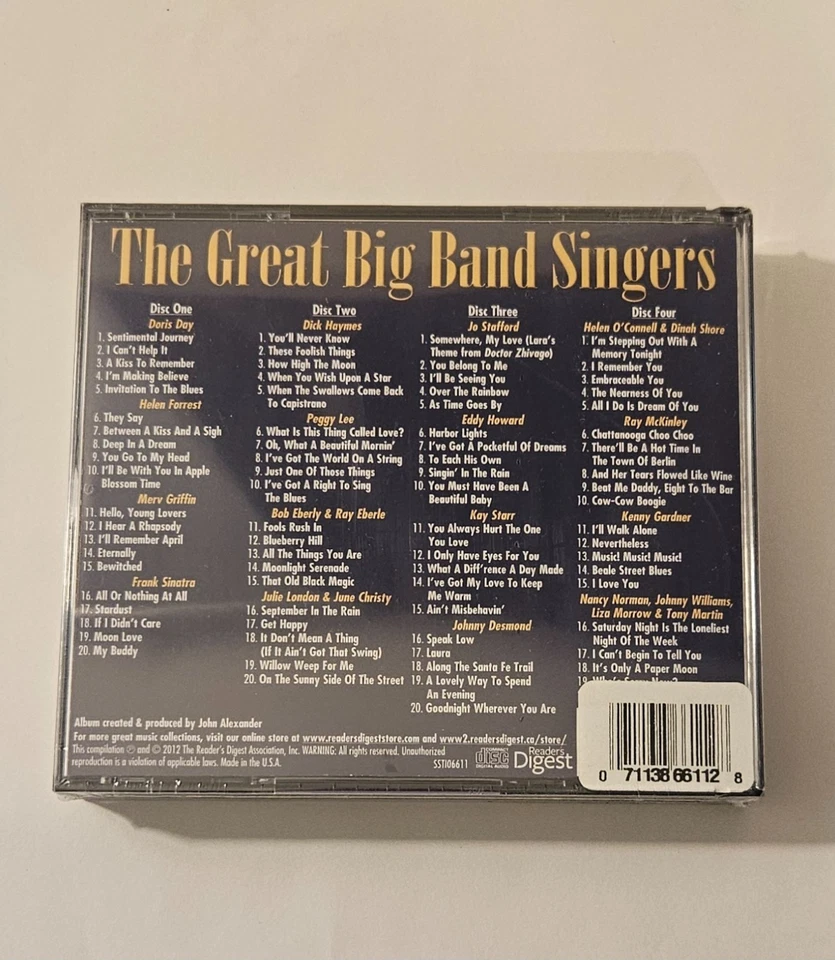 Sealed  READERS DIGEST The Great Big Band Singers 4 CD Sinatra Day Lee Stafford Foto 3 de 4