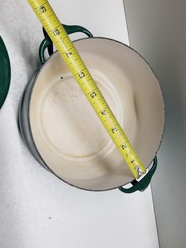 Raro forno olandese vintage Dansk Kobenstyle in ghisa smaltata verde scuro 2 qt - Foto 9 di 10