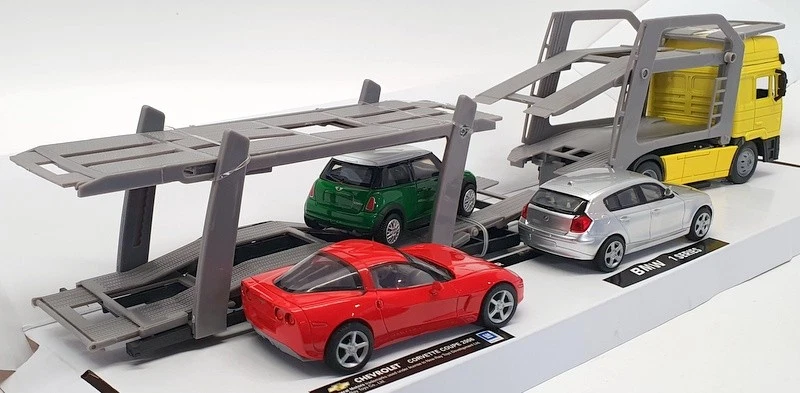 Novo Ray escala 1/43 15865 - MAN F2000 transportador de carro inclui Corvette, Mini e BMW - Imagem 4 de 4