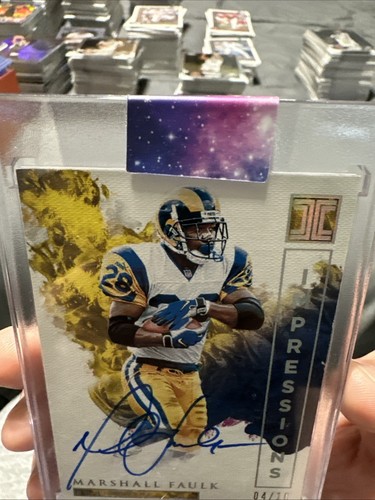 2019 Panini Impeccable - Impressions Marshall Faulk (AU, 04/10) - Picture 4 of 8