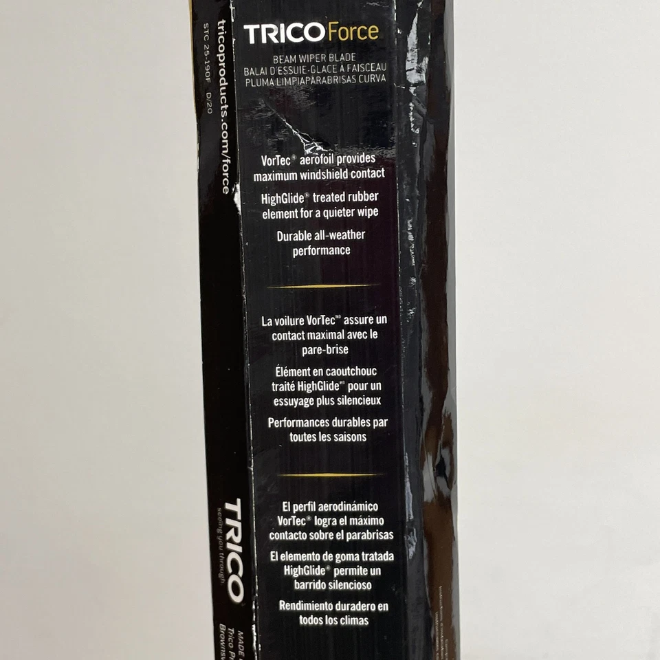 TRICO Force 25-190 Wiper Blade 19" Fits Toyota Honda Ford VW Chevy Dodge BMW - Image 4 of 4