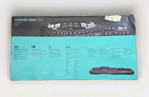Logitech K350 920-001996 Comfort Wave Wireless Keyboard Y-RBN9 Factory Sealed - Picture 2 of 8