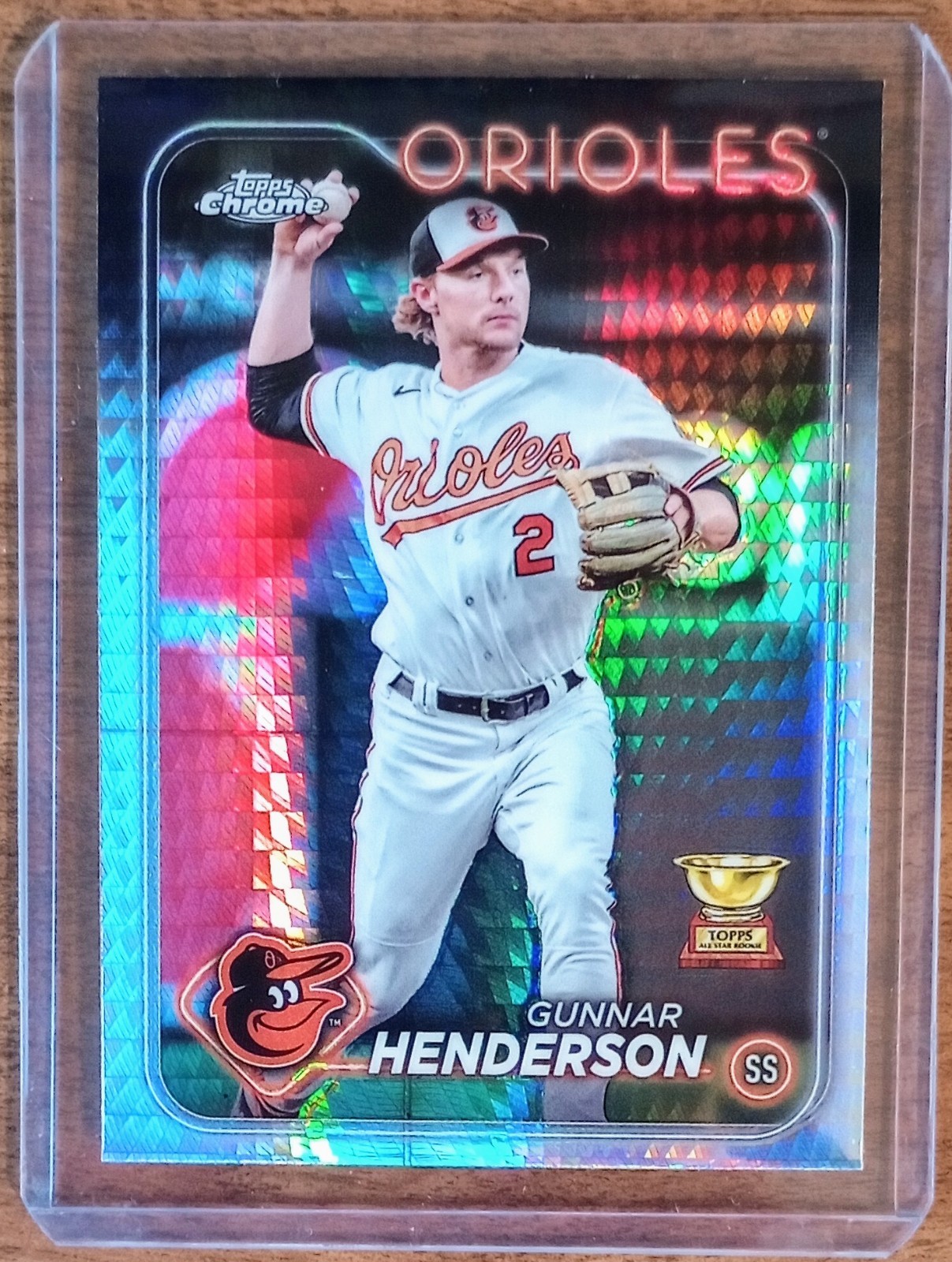Gunnar Henderson 2024 Topps Chrome Prism Refractor #36 Baltimore Orioles