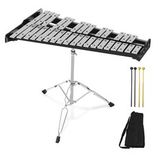 32 Note Glockenspiel Xylophone Percussion Kit with Height Adjustable Stand, D...