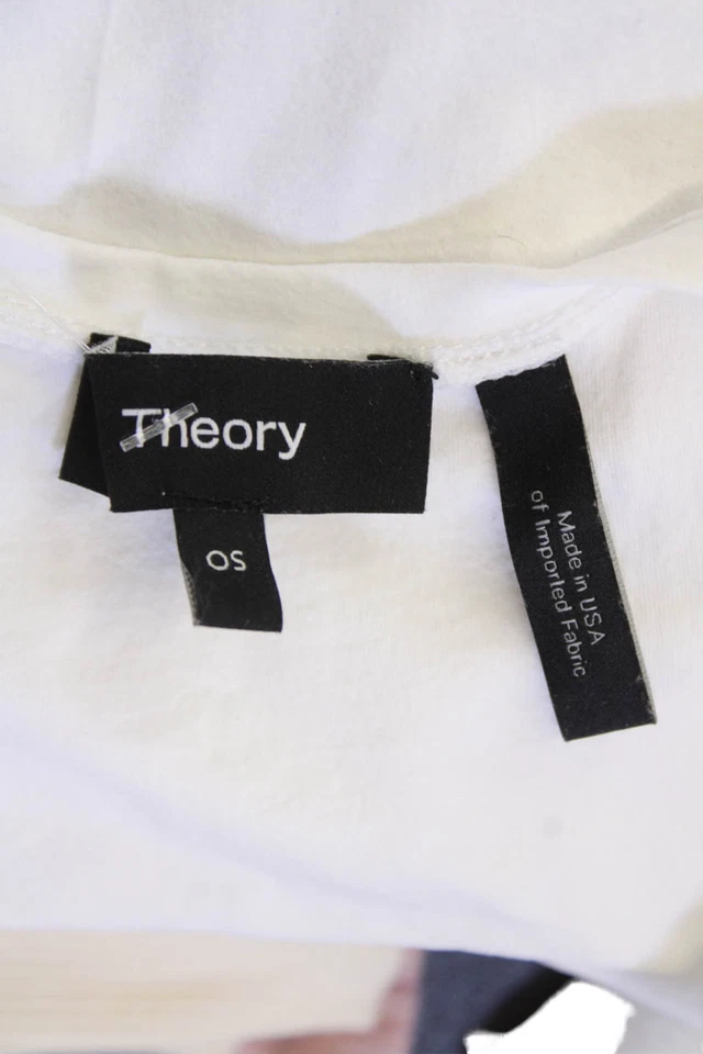 Camiseta sin mangas Theory para mujer recortada básica blanca cuello cuadrado talla XS Foto 4 de 4