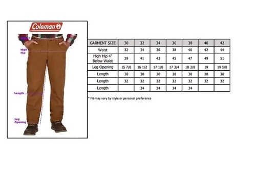 Coleman Men's Fleece Lined Pants Size 36 x 30 Toffee Brown MSRP $85 Retail - Picture 16 of 16