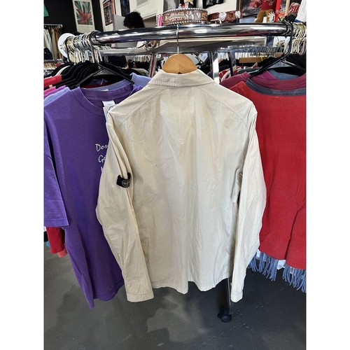 Vintage Stone Island Cream Colored Full Zip Collared Patch Nylon Jacket Size XL - Picture 10 of 10