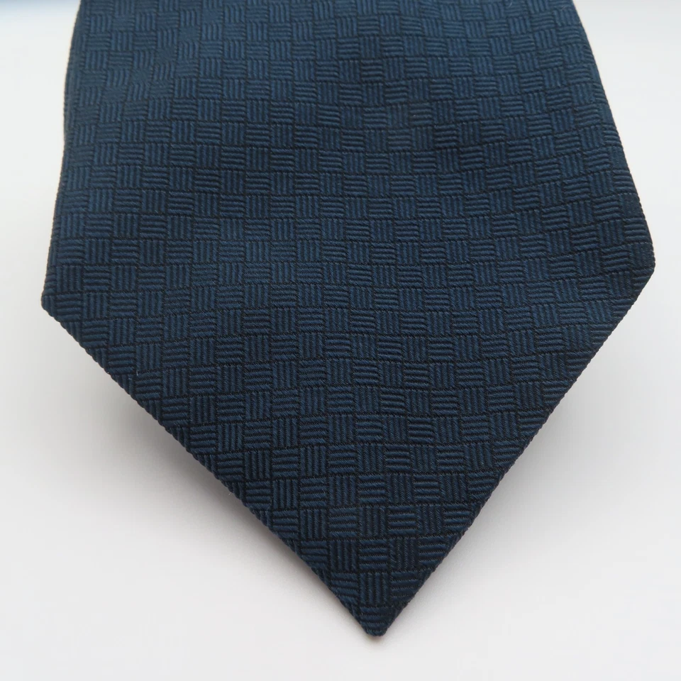 Corbata Fendi Seda Azul Cuadros Parquet 3.5" Ancho 57" Largo Italia Foto 2 de 4