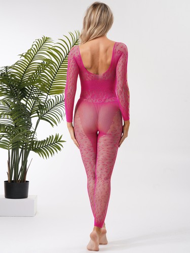 Damen Einteiler Bademode Overall Erwachsene Bodystockings Langarm Bodysuit - Bild 68 von 114