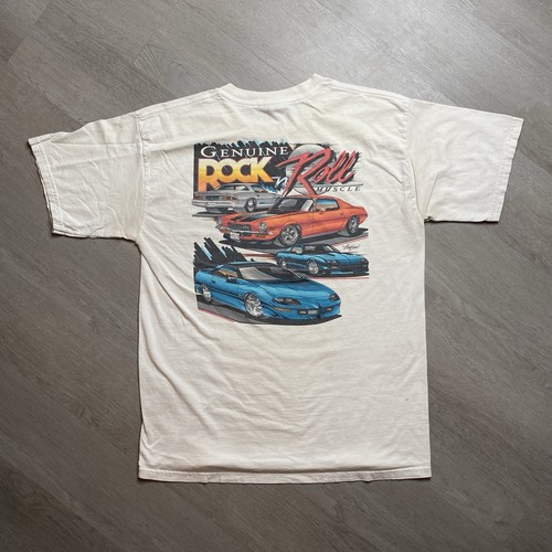 Vintage Street Huggers Muscle Car Tee 00s Front And Back Men’s Sz Large L White - Picture 8 of 11