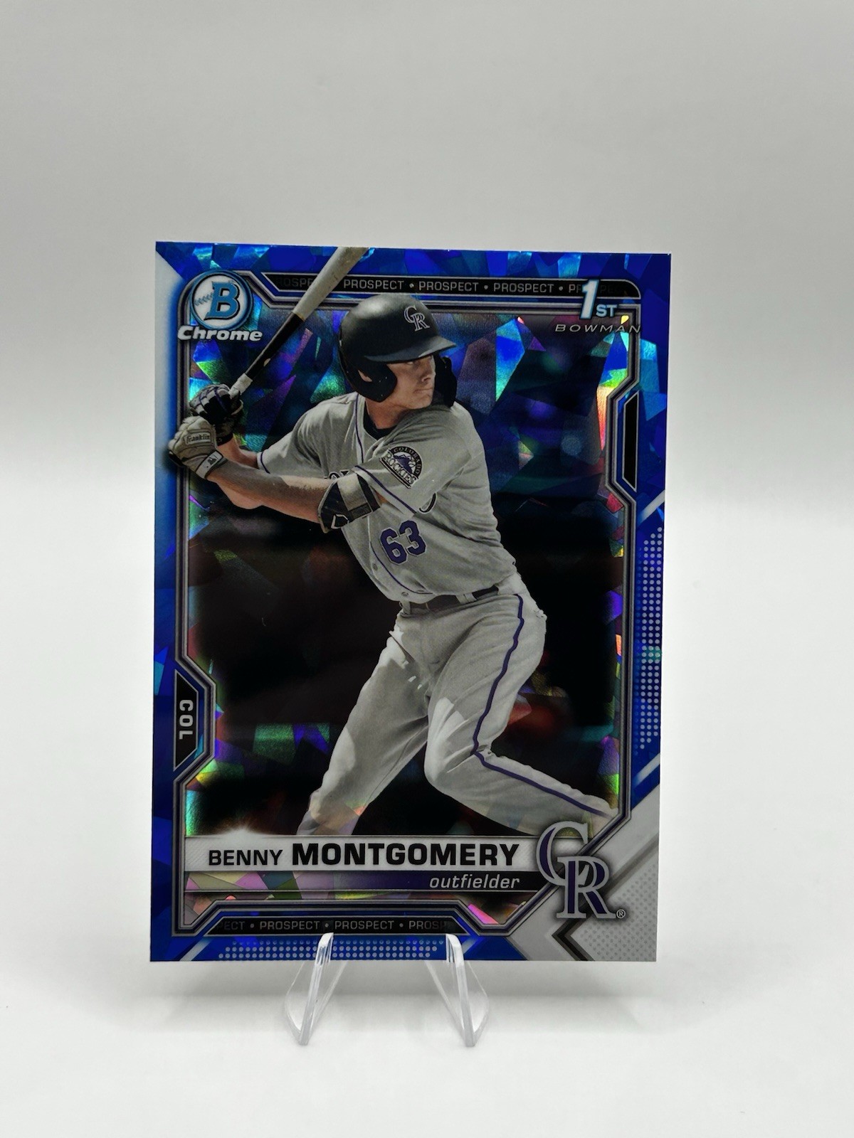 2021 Bowman Chrome Draft Sapphire Benny Montgomery #BDC-84 1st RC Rockies