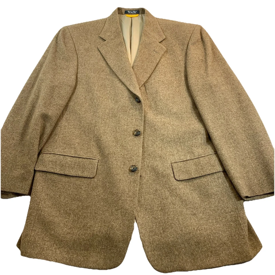 Lord & Taylor Camel Hair Blazer Mens Size 42R Tan Grant Thomas Sport Suit Jacket - Image 4 of 4
