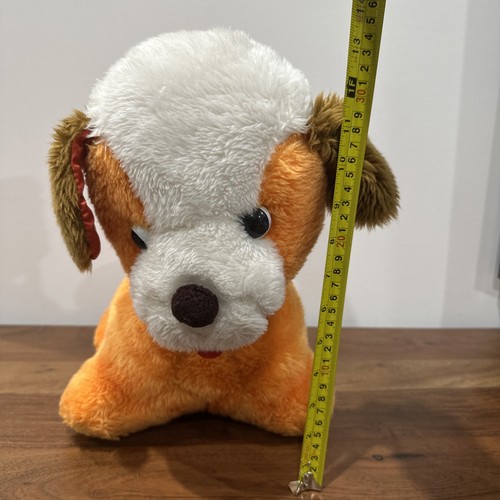 Vintage ORANGE Puppy Dog Plush Stuffed Animal 1970’s Rare Made In Japan - Picture 12 of 12