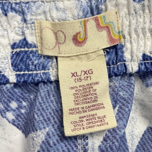 OP Drawstring Waist Running Shorts Women XL 15-17 Blue White Star Lightweight - Picture 4 of 11