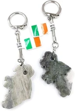 *Buy 1 Get 1 Free* Connemara Marble Key Chain Map of Ireland J.C. Walsh, Ireland