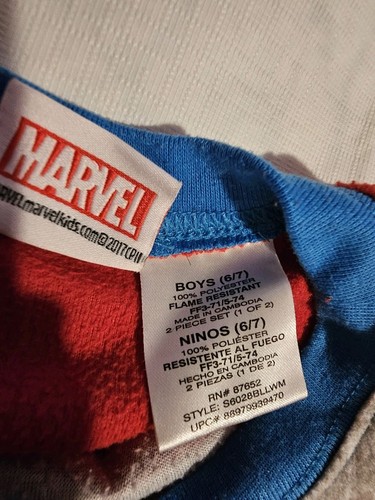 Pajama Set Boy's Size 6/7 Spiderman Disney Marvel 2 Piece - Picture 3 of 9