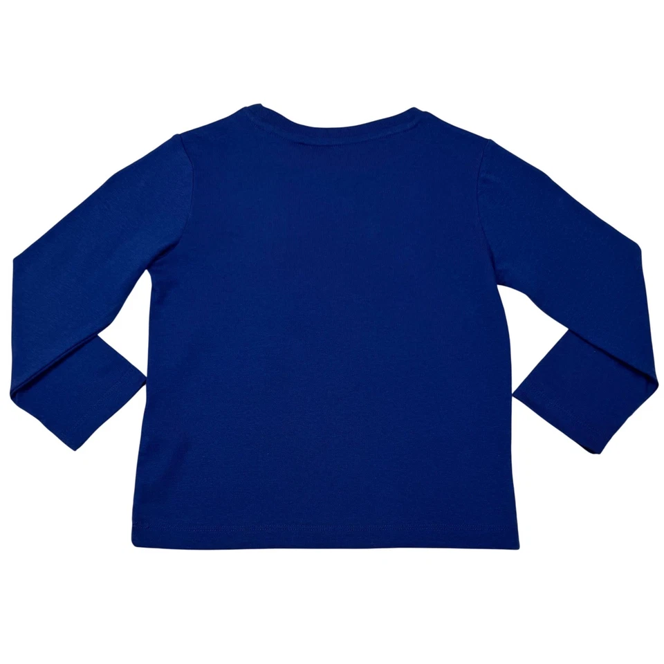 Camisa Mini Boden Niños Santa Rocket Ship Manga Larga Azul Algodón 2-3 Años Navidad Foto 2 de 4