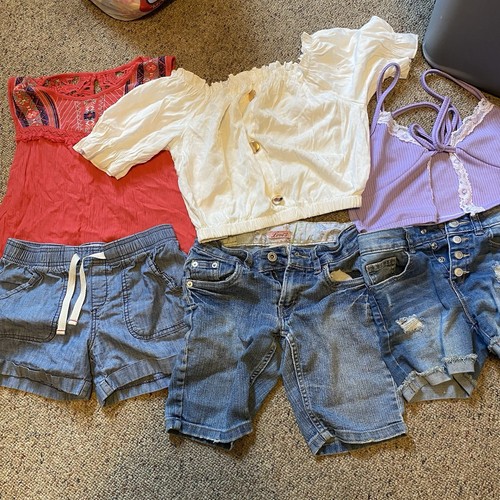 Girls Summer Clothing Lot Of 6 Sz S/7/8/10 3Shorts 3Top Beach Outdoors Cute