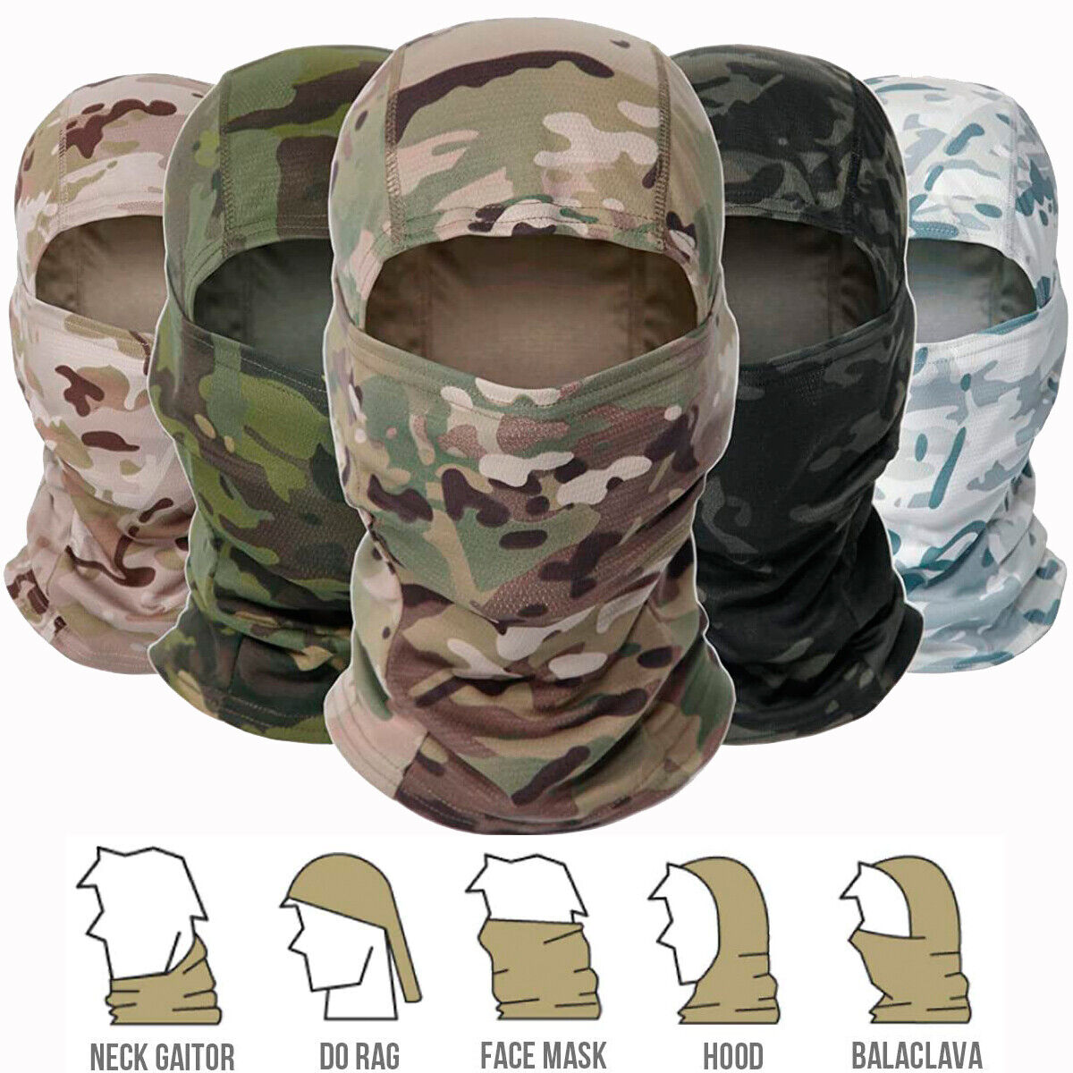 Tactical Camo Balaclava UV Max 57% OFF High quality Protection Hunting Mask Face Military