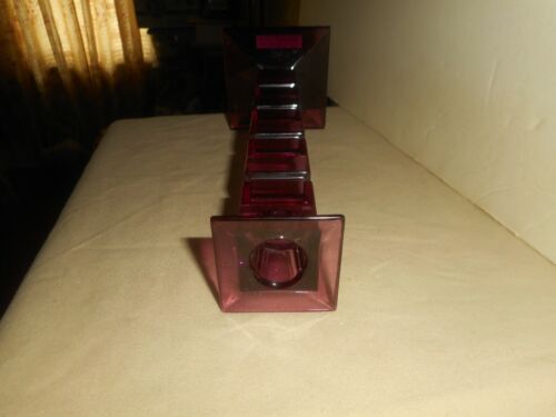 Candelabro vintage vetro ametista 10" gotico NACHTMANN vetro Riedel GERMANIA - Foto 10 di 12