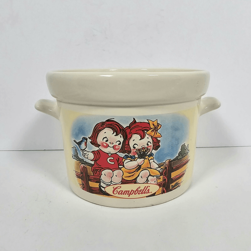 Vintage 90's Campbell's Soup Kids In Garden Tureen With 2 Mugs Lid Ladle - Picture 5 of 12