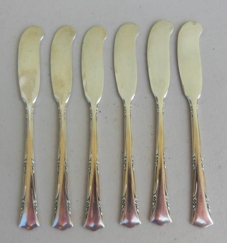 Set 6 coltelli da burro Greenbrier by Gorham in argento sterling con manico massiccio - Foto 2 di 5