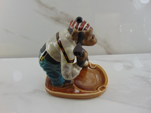 Mid century Monkey Playing Golf Cigar Ashtray, Made In Japan RARE WITH CLUB - Picture 4 of 6