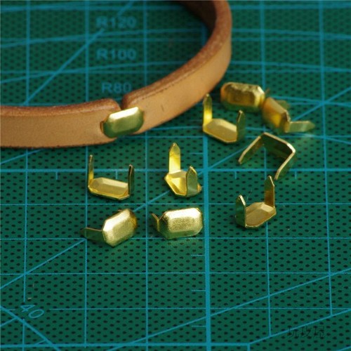 20pcs Two Prong Brass Staples Belt Loops Keeper Fastener Leather Craft Accessori - Picture 5 of 8