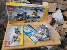 LEGO Creator Vehicles 3 in 1 Set 5765 Transport Truck 100% COMPLETE Helicopter