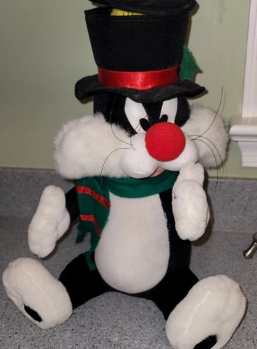 Animated Sylvester and Tweety Looney Tunes Christmas Plush 14" Music - Picture 2 of 9