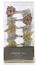1 Package Croscill Alene Hand Painted 12 Count Shower Hooks