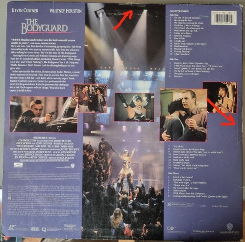 BODYGUARD (THE) WS CC NTSC LASERDISC Kevin Costner, Whitney Houston, Gary Kemp - Picture 2 of 2