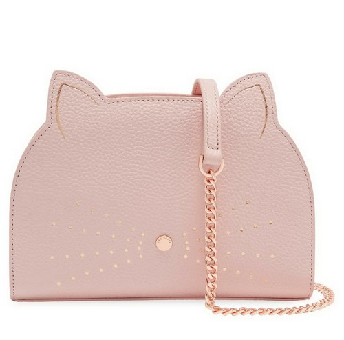 NWT Ted Baker London Cat Silhouette Leather Crossbody Bag, Pink, MSRP $219 - Picture 5 of 12