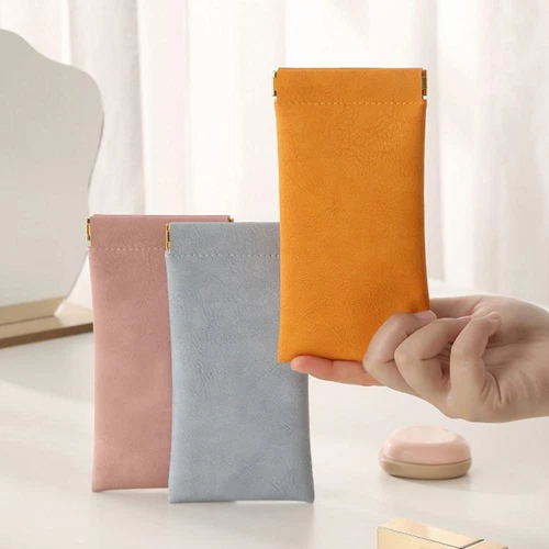 4PC Leather Mouth Snapped Sunglasses Eyeglass Glasses Soft Pouch Bag Pocket HOT - Picture 11 of 24