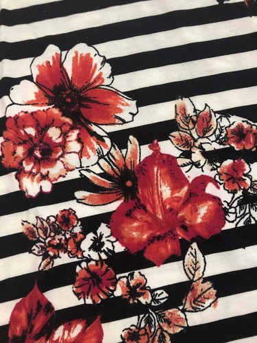 Vestido Lularoe Mujer Nicole Blanco Negro a Rayas Floral Nuevo XL 18/20 Unicornio - Imagen 6 de 12