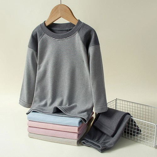 Kids Girls Boys Underwear Set Winter Tops With Pants Autumn Sleepwear Warm Soft - Picture 6 of 43