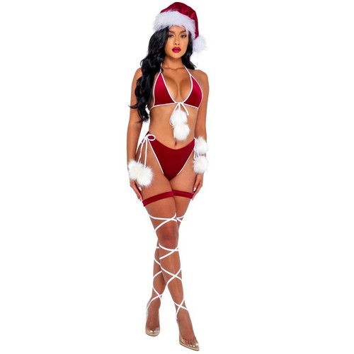 Envolturas para piernas de vacaciones correas de terciopelo liga Santa Claus disfraz festival de danza C207 - Imagen 3 de 3