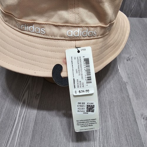 Adidas Originals Women's Light Pink White Essentials II Bucket Hat New With Tags - Picture 4 of 8