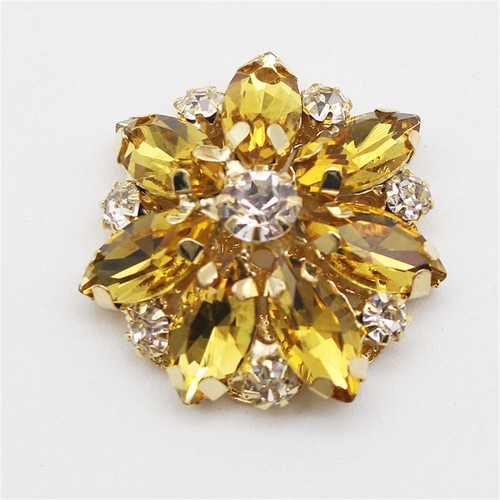 2PCS Flower Rhinestone Flat Buttons Sewing Clothing Decor DIY Craft Accessories - Picture 17 of 23