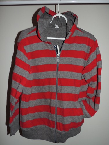 NWT Youth Boys Size XL (12) ** GAP KIDS ** Reversible Striped Hoodie Jacket T-23