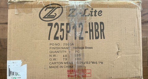 New Z-Lite 725P12-HBR Brass Melange 13" Pendant in Heritage Brass Finish - Picture 4 of 4