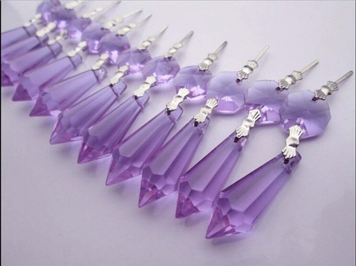 20 PCS Lot Glass Crystals Chandelier Lamp Part Prisms Hanging Drop Pendants 3'' - Picture 9 of 15