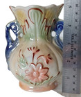 Vintage Decorative Ceramic Vase Handles Flowers Made in Brazil #22839