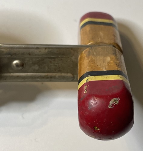 Batidor de huevos vintage Ekco estilo Art Deco mango de madera pintado rojo/amarillo/negro - Imagen 11 de 16